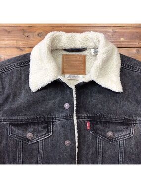 LEVI’S Premium jeans jacket sherpa jeans jacket Cottagecore western cowgirl XXS